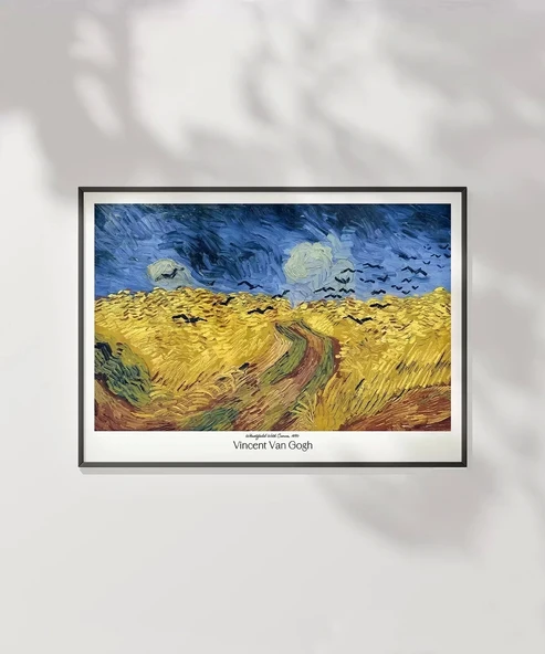 Çerçevesiz Poster Vincent Van Gogh Buğday Tarlası Ve Kargalar - Resim 2
