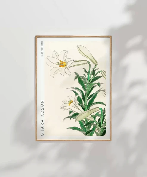 Çerçevesiz Poster Ohara Koson Zambaklar - Resim 7