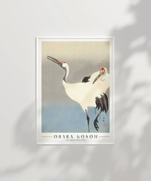 Çerçevesiz Poster Ohara Koson İki Turna - Resim 7