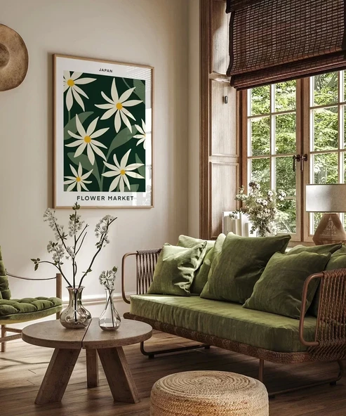 Çerçevesiz Poster Japan Flower Market - Resim 4