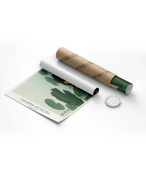 Çerçevesiz Poster Ohara Koson Su Zambakları - Resim 8