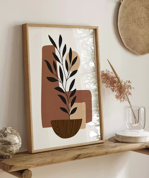 Çerçevesiz Poster Bohem Saksı - Resim 6