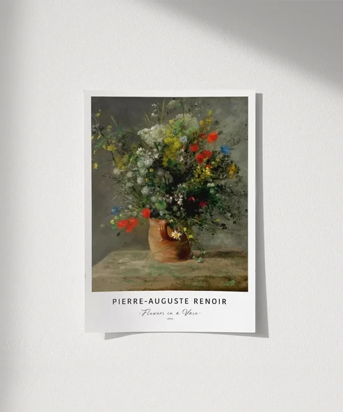 Çerçevesiz Poster Pierre Auguste Renoir Vazoda Çiçekler ürün görseli