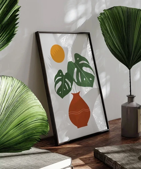 Çerçevesiz Poster Saksıda Palmiye - Resim 6