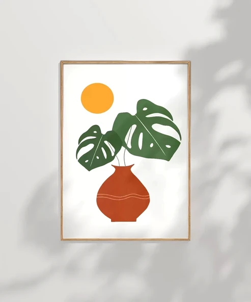 Çerçevesiz Poster Saksıda Palmiye - Resim 8