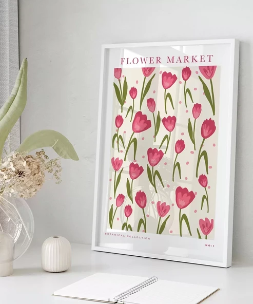 Çerçevesiz Poster Flower Market No 1 - Resim 6