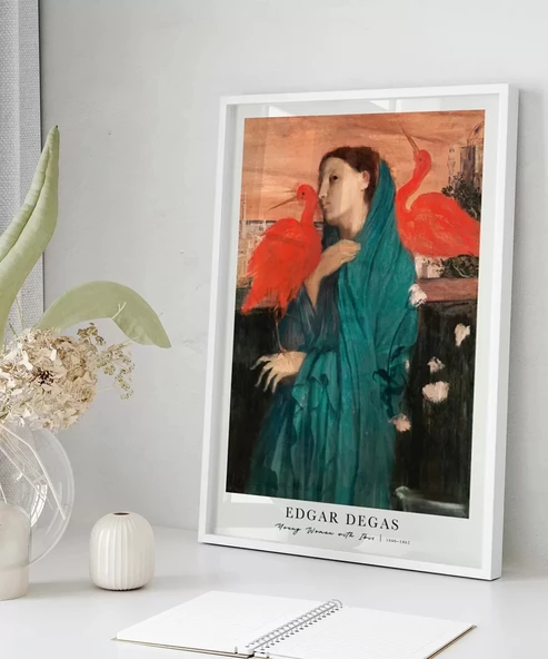 Çerçevesiz Poster Edgar Degas Ibis İle Genç Kadın - Resim 4