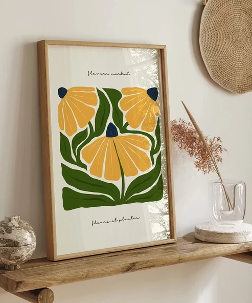 Çerçevesiz Poster Sarı Çiçek Coşkusu - Resim 5