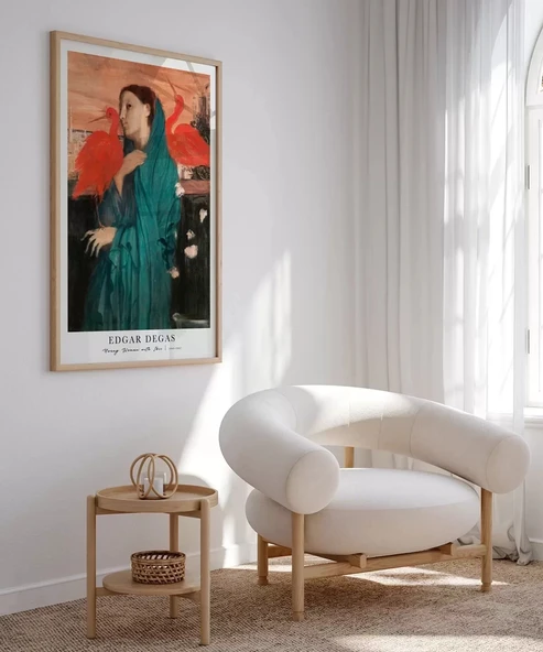 Çerçevesiz Poster Edgar Degas Ibis İle Genç Kadın - Resim 5