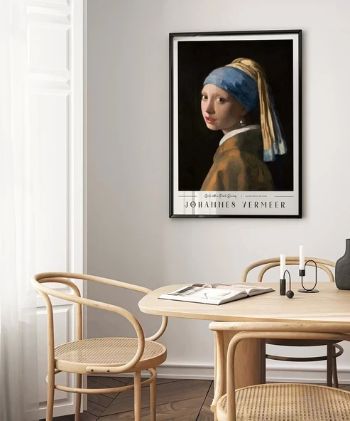 Çerçevesiz Poster Johannes Vermeer İnci Küpeli Kız - 5