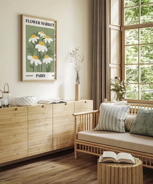 Çerçevesiz Poster Paris'in Neşeli Papatyaları - Resim 6