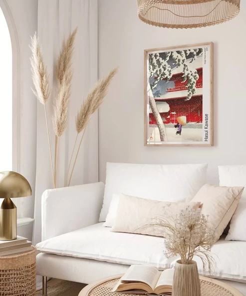 Çerçevesiz Poster Hasui Kawase Shiba Zojoji Tapınağı - Resim 5