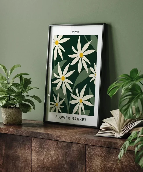 Çerçevesiz Poster Japan Flower Market - Resim 5