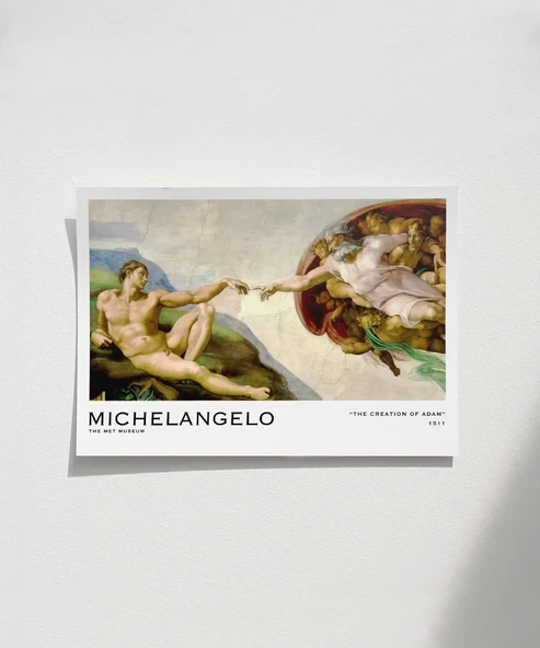 Çerçevesiz Poster Michelangelo Adem'in Yaratılışı ürün görseli