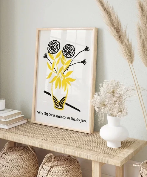 Çerçevesiz Poster Vazoda Çiçek - Resim 6