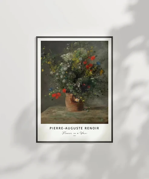 Çerçevesiz Poster Pierre Auguste Renoir Vazoda Çiçekler - Resim 6