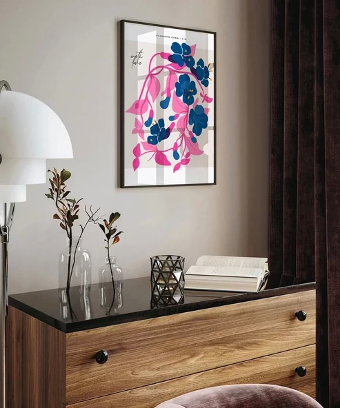 Çerçevesiz Poster Romantik Çiçek Buketi - Resim 5