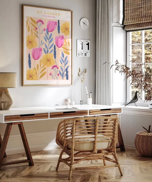 Çerçevesiz Poster Hep Çiçeklenen Bahçe - Resim 6