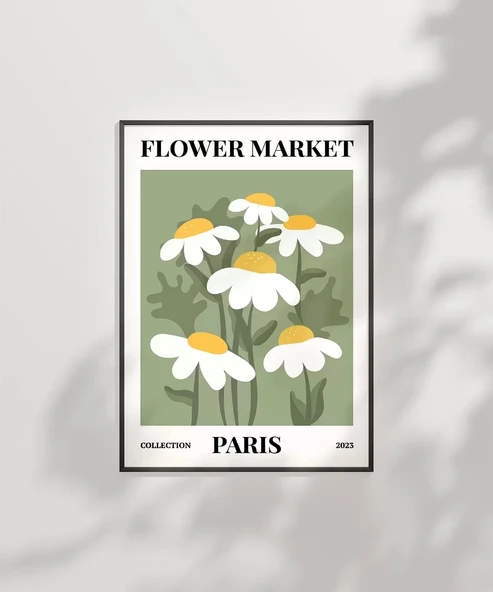 Çerçevesiz Poster Paris'in Neşeli Papatyaları - Resim 7