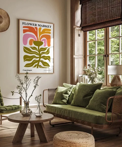 Çerçevesiz Poster Copenhagen Flower - Resim 4