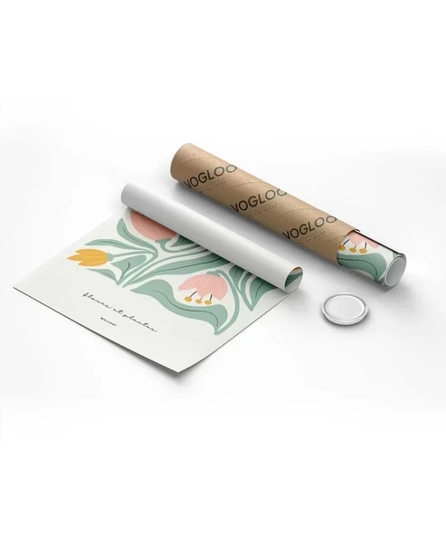 Çerçevesiz Poster Yumuşak Renkler Zarif Çiçekler - Resim 2