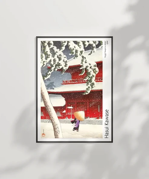 Çerçevesiz Poster Hasui Kawase Shiba Zojoji Tapınağı - Resim 6