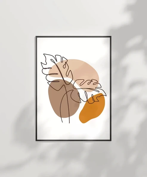 Çerçevesiz Poster Çizgisel Bitki No 2 - Resim 7