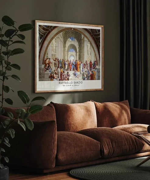 Çerçevesiz Poster Raffaello Sanzio Atina Okulu - 3