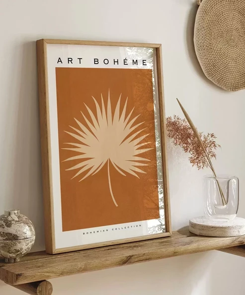 Çerçevesiz Poster Bohem Palmiye Yaprağı - Resim 6