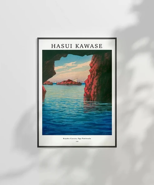 Çerçevesiz Poster Hasui Kawase Kojaku Mağarası Oga Yarımadası - Resim 6