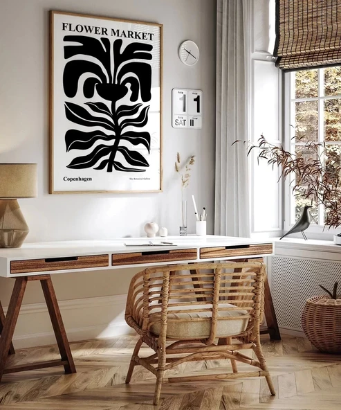 Çerçevesiz Poster Black Copenhagen Flower - Resim 4