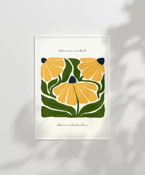 Çerçevesiz Poster Sarı Çiçek Coşkusu - Resim 3