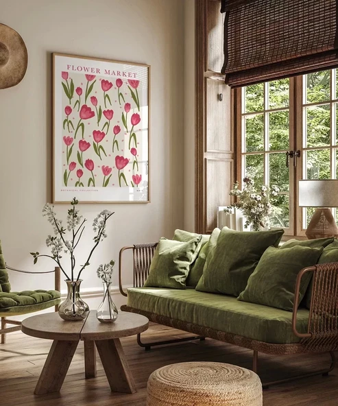 Çerçevesiz Poster Flower Market No 1 - Resim 4