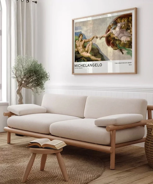 Çerçevesiz Poster Michelangelo Adem'in Yaratılışı - Resim 3