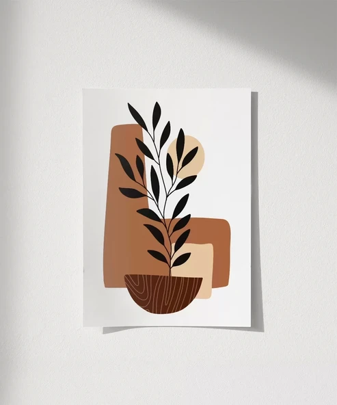 Çerçevesiz Poster Bohem Saksı ürün görseli