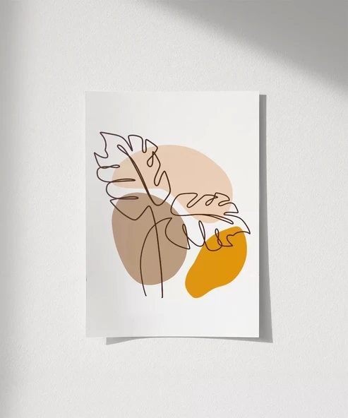 Çerçevesiz Poster Çizgisel Bitki No 2 ürün görseli