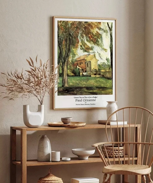 Çerçevesiz Poster Paul Cézanne Jas de Bouffan'da Kestane Ağaçları ve Çiftlik 2 - Resim 3