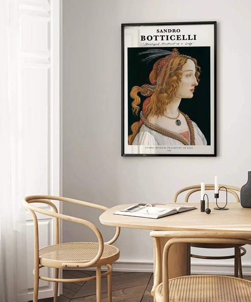 Çerçevesiz Poster Sandro Botticelli Genç Bir Kadının Portresi - Resim 3