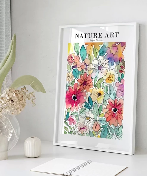 Çerçevesiz Poster Pastel Çiçek Bahçesi - Resim 5