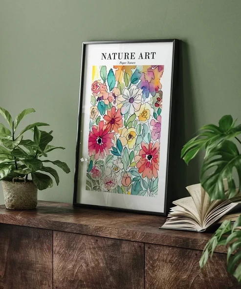 Çerçevesiz Poster Pastel Çiçek Bahçesi - Resim 6