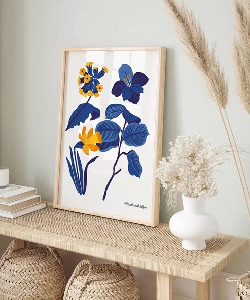 Çerçevesiz Poster Mavi Bahçe Sevgiyle Tasarlanmış - Resim 6