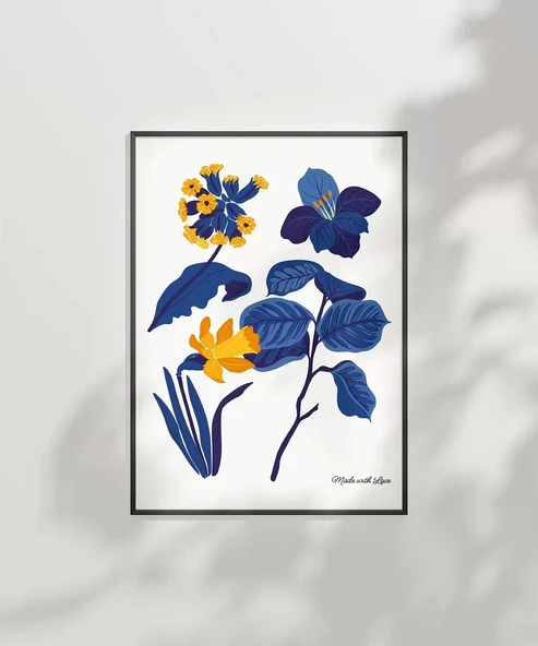 Çerçevesiz Poster Mavi Bahçe Sevgiyle Tasarlanmış - Resim 7