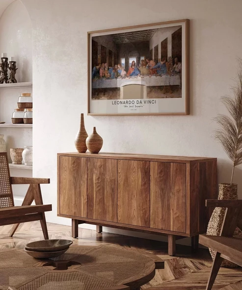 Çerçevesiz Poster Leonardo Da Vinci Son Akşam Yemeği - Resim 3