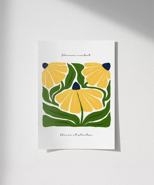 Çerçevesiz Poster Sarı Çiçek Coşkusu ürün görseli