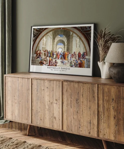 Çerçevesiz Poster Raffaello Sanzio Atina Okulu - 5