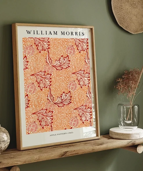 Çerçevesiz Poster William Morris Elme Deseni - Resim 5