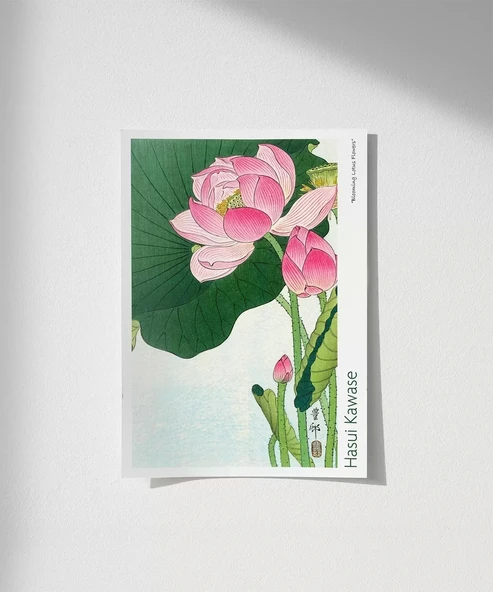 Çerçevesiz Poster Ohara Koson Çiçek Açan Lotus Çiçekleri 2 ürün görseli