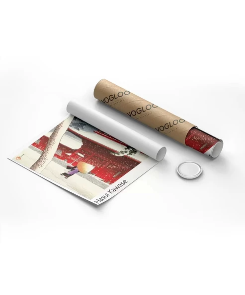 Çerçevesiz Poster Hasui Kawase Shiba Zojoji Tapınağı - Resim 8