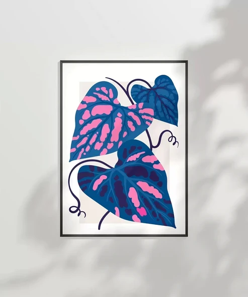 Çerçevesiz Poster Mavi ve Pembe Yaprak Dansı - Resim 7