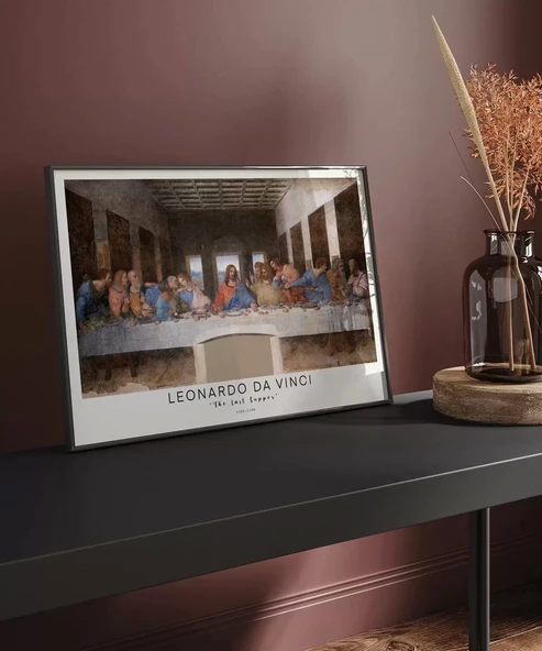 Çerçevesiz Poster Leonardo Da Vinci Son Akşam Yemeği - Resim 5